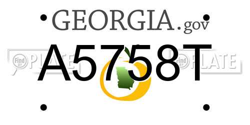 A5758T Georgia License Plate