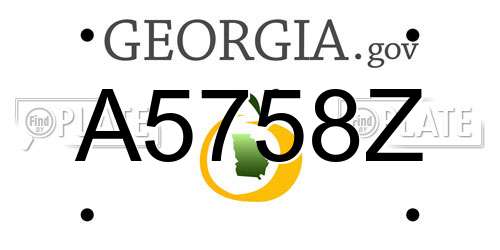 A5758Z Georgia License Plate