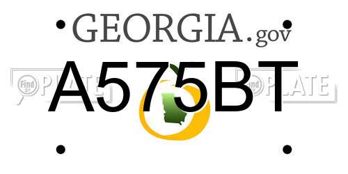 A575BT Georgia License Plate