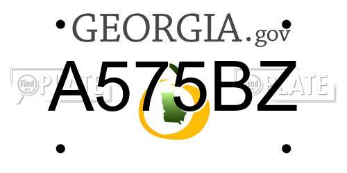A575BZ Georgia License Plate
