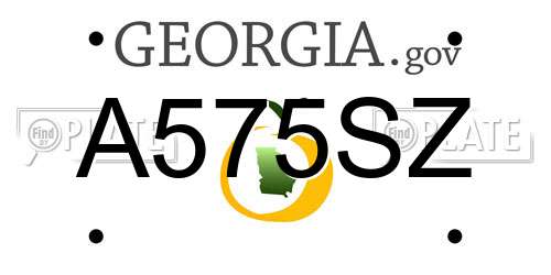 A575SZ Georgia License Plate