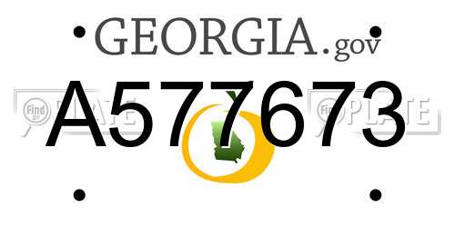 A577673 Georgia License Plate