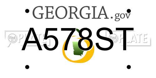 A578ST Georgia License Plate