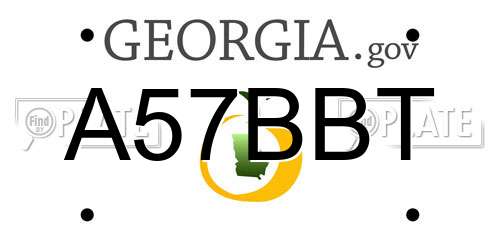 A57BBT Georgia License Plate