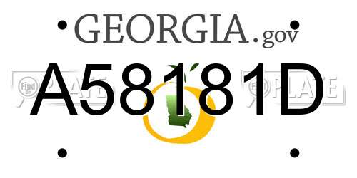 A58181D Georgia License Plate