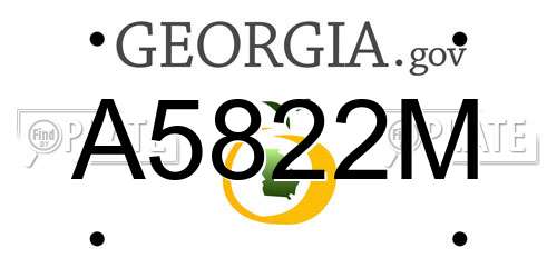 A5822M Georgia License Plate