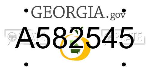 A582545 Georgia License Plate