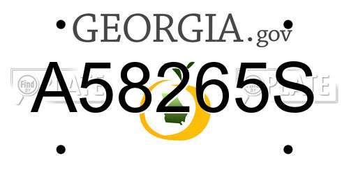 A58265S Georgia License Plate