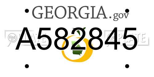 A582845 Georgia License Plate