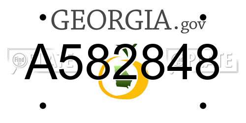 A582848 Georgia License Plate
