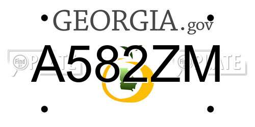 A582ZM Georgia License Plate