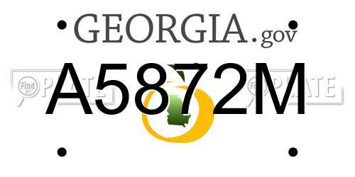 A5872M Georgia License Plate