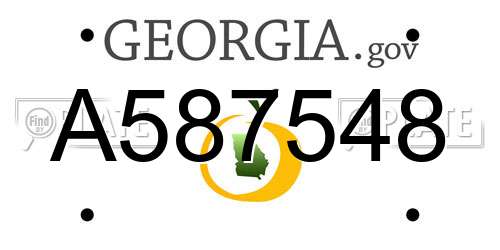 A587548 Georgia License Plate