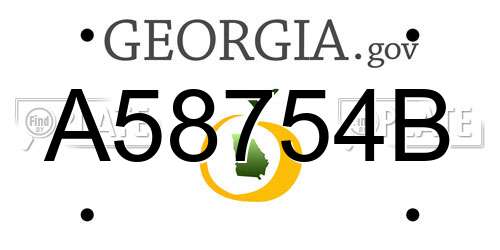 A58754B Georgia License Plate