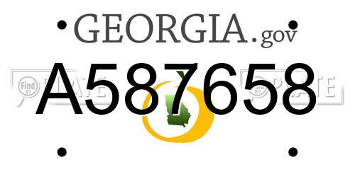 A587658 Georgia License Plate