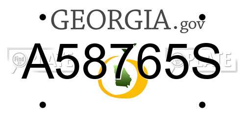 A58765S Georgia License Plate
