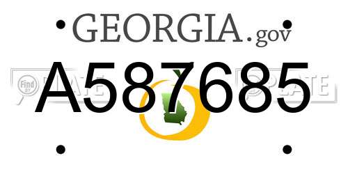 A587685 Georgia License Plate