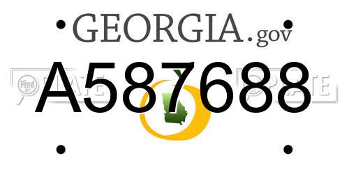 A587688 Georgia License Plate