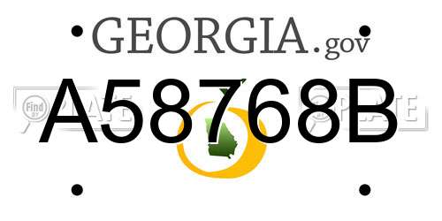 A58768B Georgia License Plate