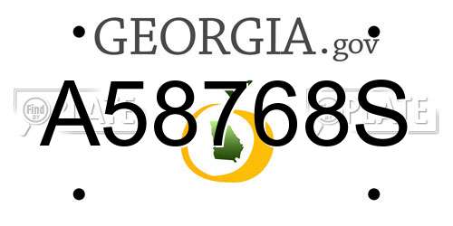 A58768S Georgia License Plate