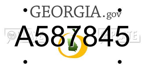 A587845 Georgia License Plate