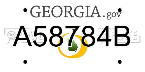 A58784B Georgia License Plate