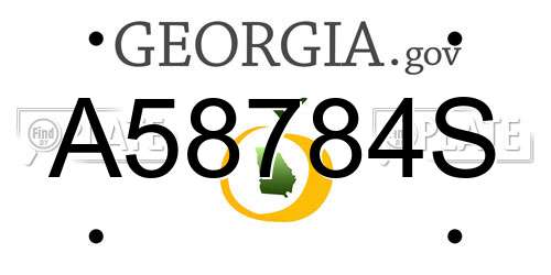 A58784S Georgia License Plate