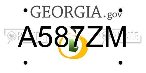 A587ZM Georgia License Plate