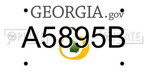 A5895B Georgia License Plate