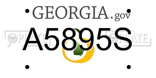 A5895S Georgia License Plate
