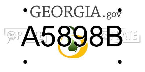 A5898B Georgia License Plate