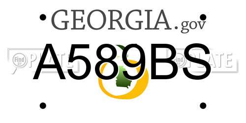 A589BS Georgia License Plate
