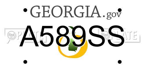 A589SS Georgia License Plate