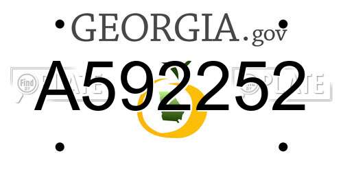 A592252 Georgia License Plate