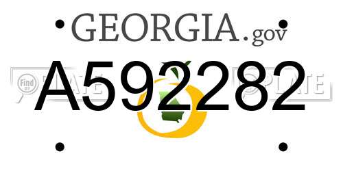 A592282 Georgia License Plate