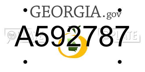 A592787 Georgia License Plate