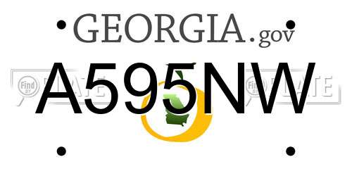 A595NW Georgia License Plate