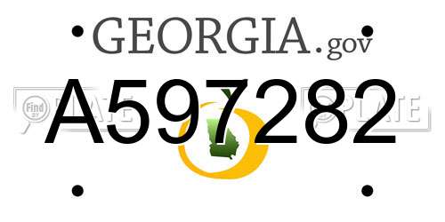 A597282 Georgia License Plate