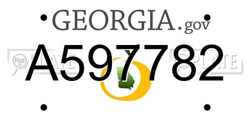 A597782 Georgia License Plate