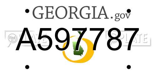 A597787 Georgia License Plate