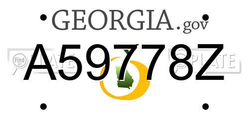 A59778Z Georgia License Plate
