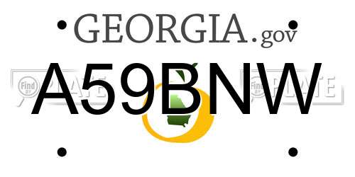 A59BNW Georgia License Plate