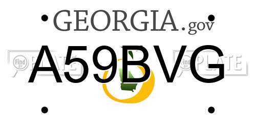 A59BVG Georgia License Plate