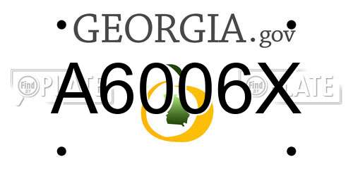 A6006X Georgia License Plate