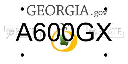 A600GX Georgia License Plate