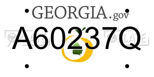 A60237Q Georgia License Plate