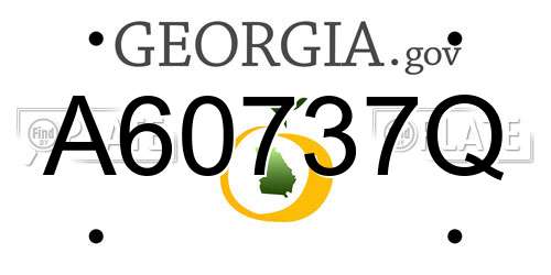 A60737Q Georgia License Plate