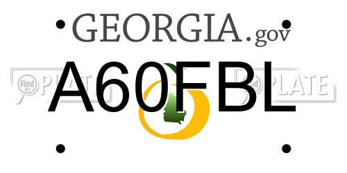 A60FBL Georgia License Plate