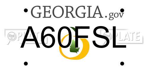 A60FSL Georgia License Plate