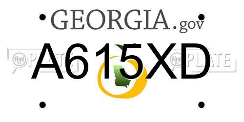 A615XD Georgia License Plate